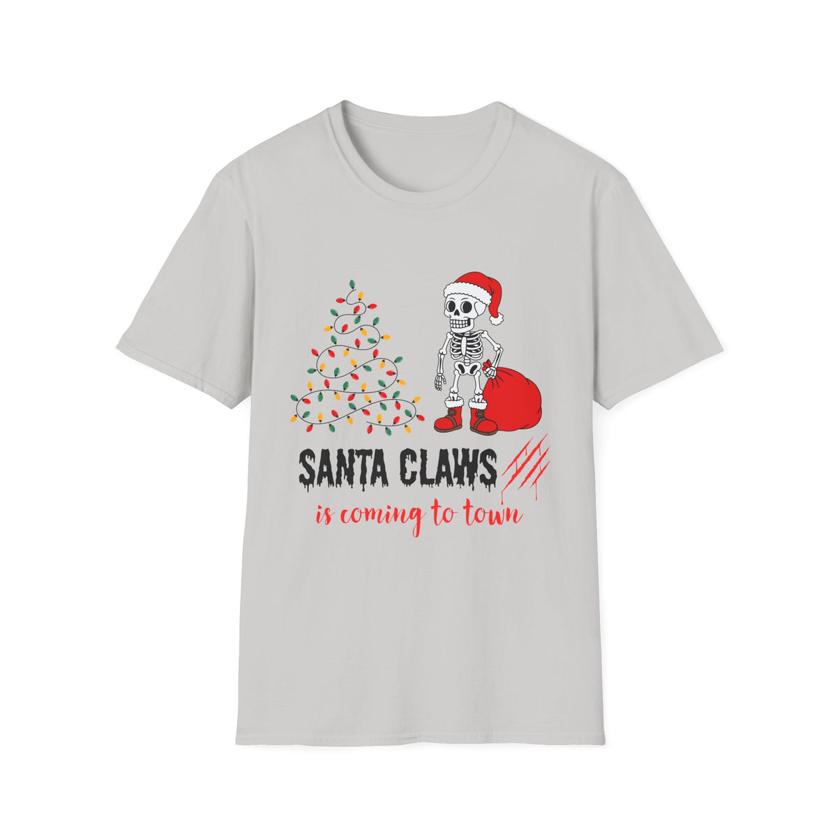 Santa Claws Is Coming to Town Shirt, Funny Skeleton Christmas Tee