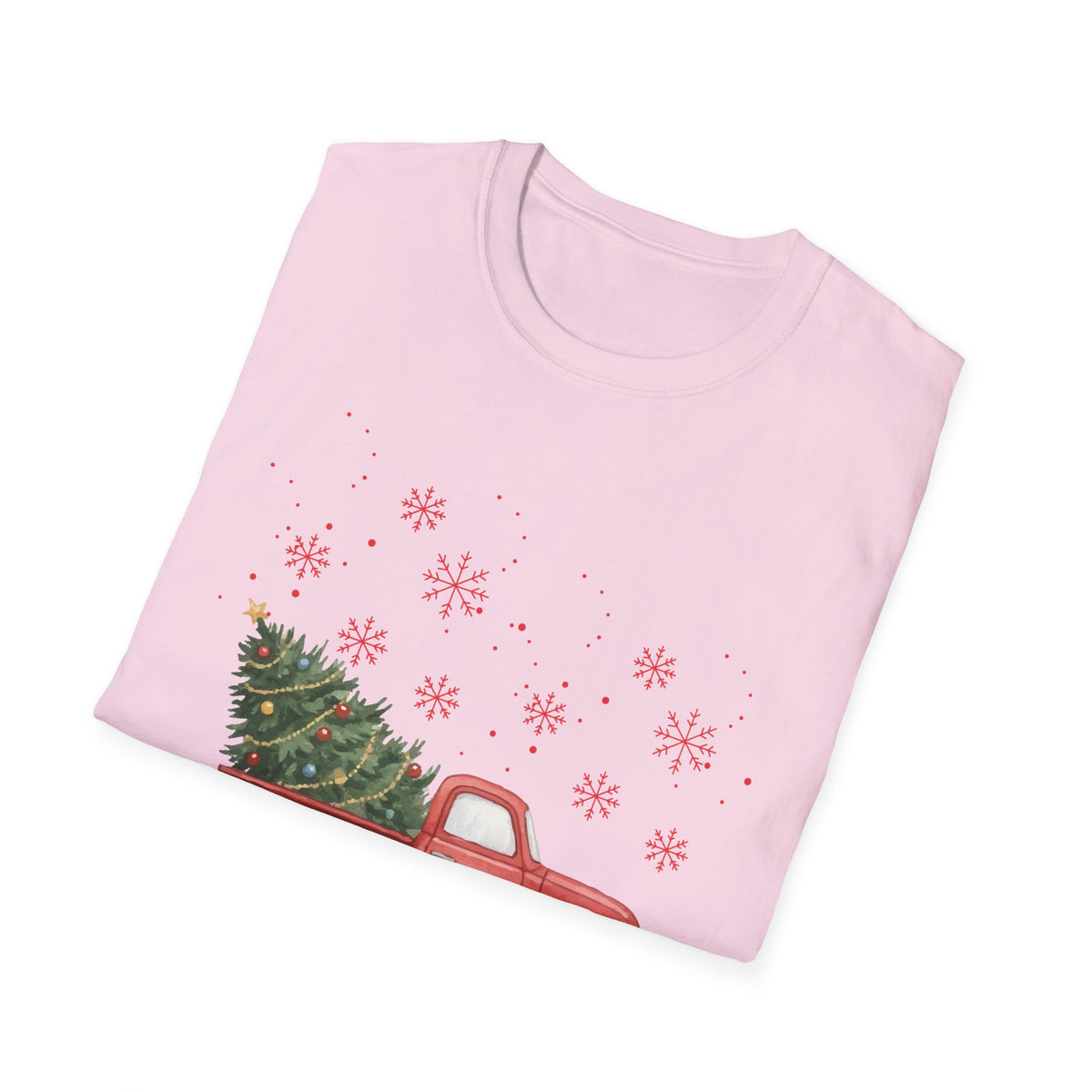 Merry Christmas Red Truck Shirt, Vintage Christmas Tree Truck Tee •