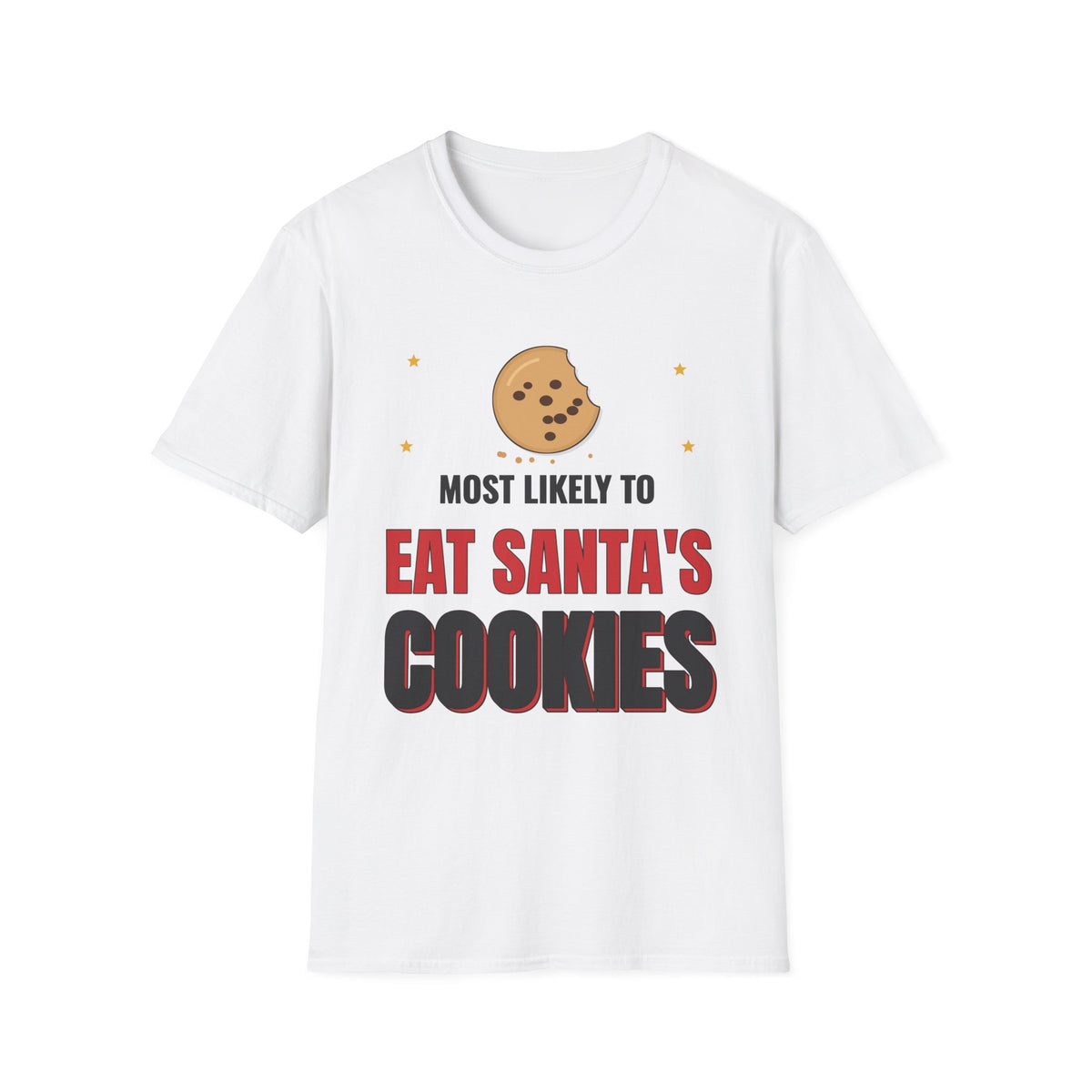 Most Likely to Eat Santa's Cookies Light Colored Shirt, Funny Family Christmas Tee