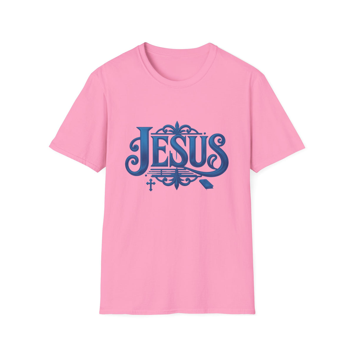 Jesus Blue Scroll Shirt, Christian Faith Tee