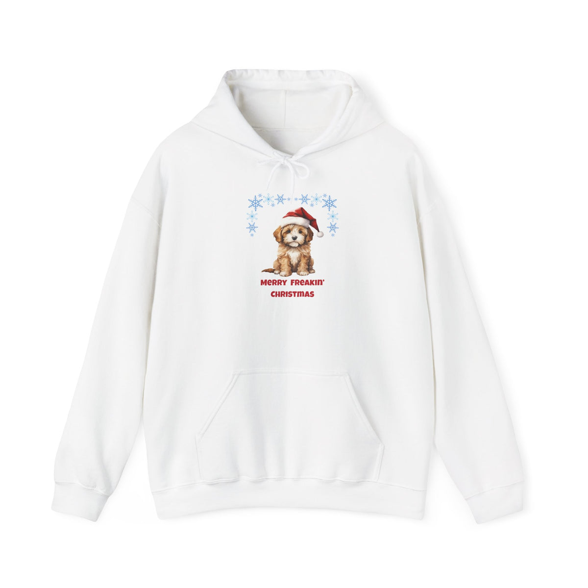 Merry Freakin' Christmas Snowflake Puppy Hoodie, Cute Dog Christmas Sweatshirt