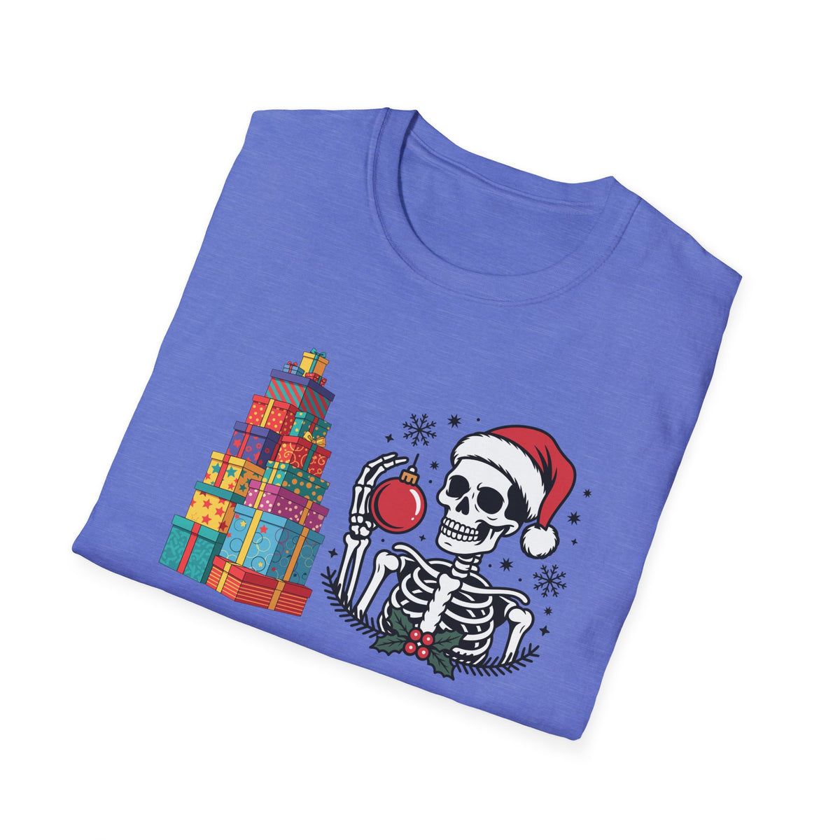 Dead Tired of Christmas Shopping Shirt, Funny Skeleton Holiday Tee