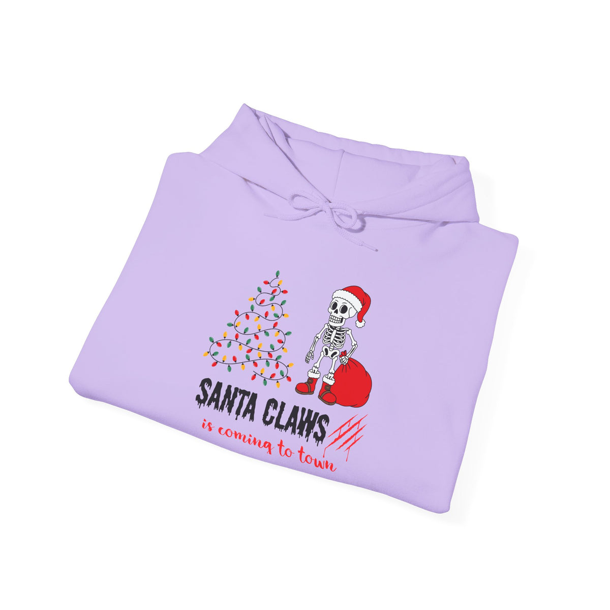 Santa Claws Is Coming to Town Hoodie, Spooky Skeleton Christmas Sweatshirt