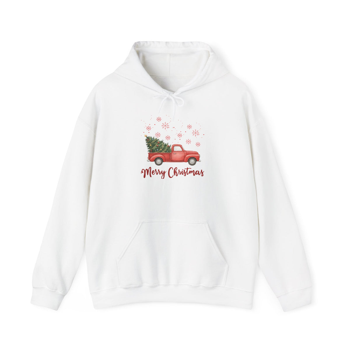 Merry Christmas Red Truck Hoodie, Vintage Christmas Tree Truck Sweatshirt