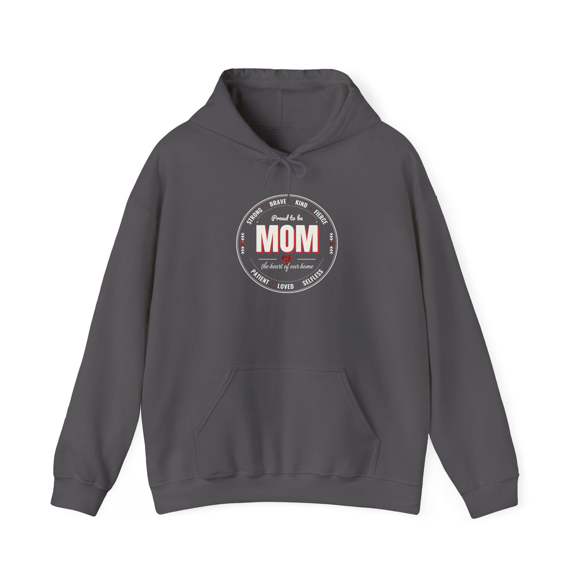 Proud to Be MOM Red Leopard Dark Colored Hoodie, Mom Badge Sweatshirt, Mother's Day Gift