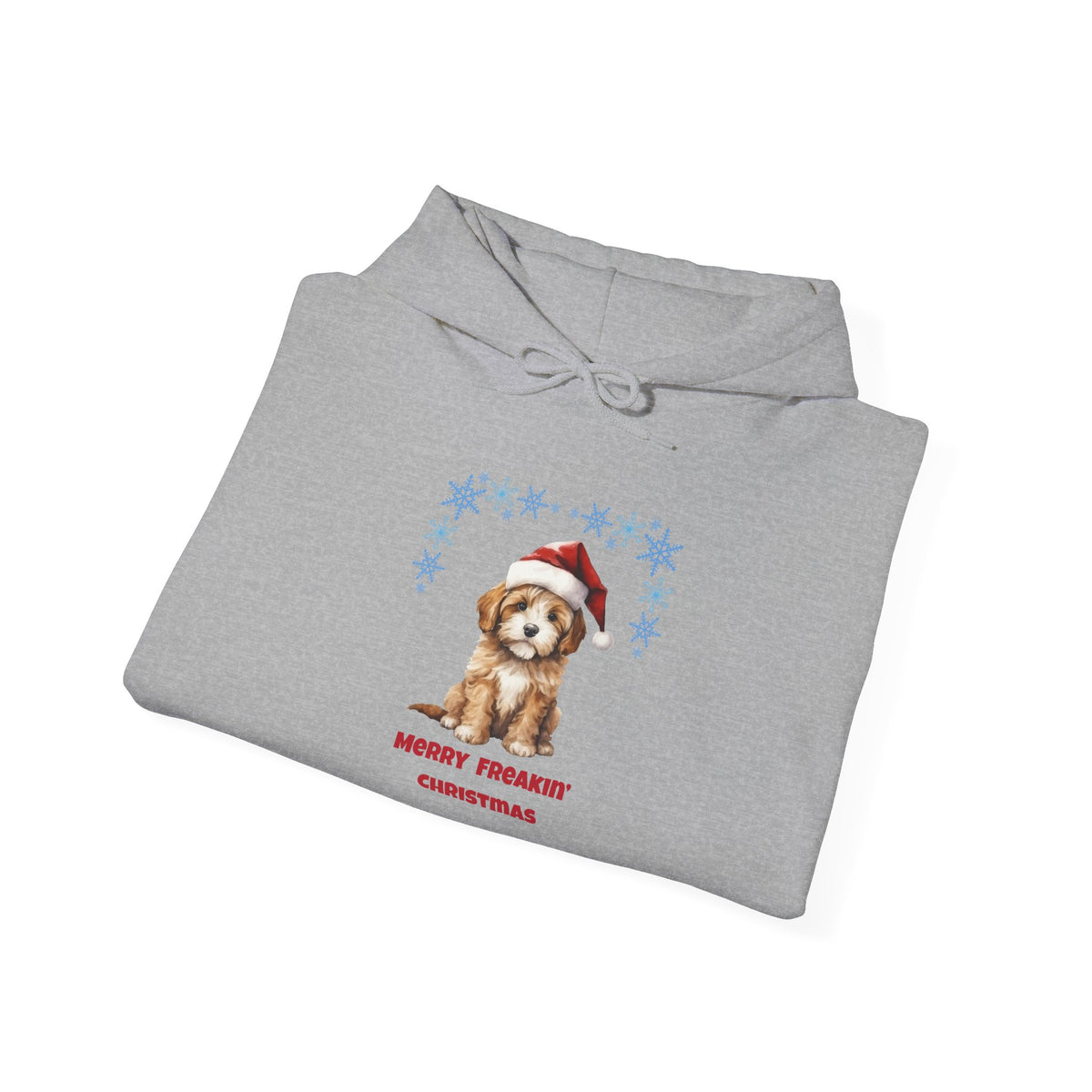 Merry Freakin' Christmas Snowflake Puppy Hoodie, Cute Dog Christmas Sweatshirt