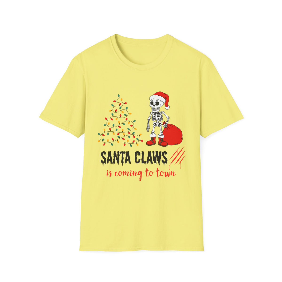 Santa Claws Is Coming to Town Shirt, Funny Skeleton Christmas Tee