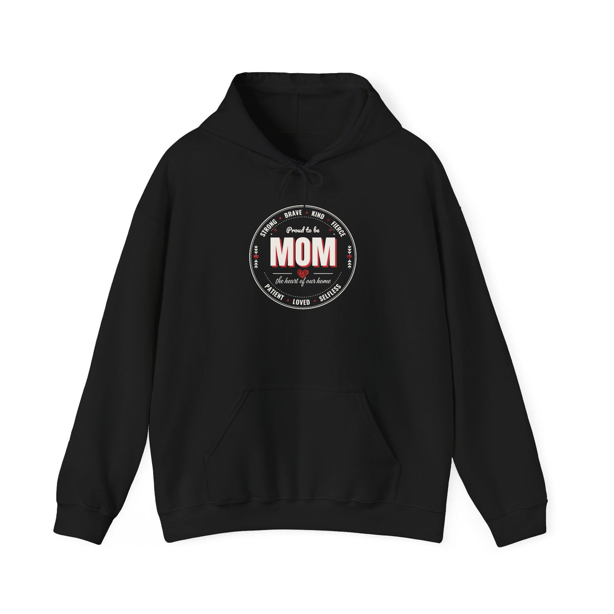 Proud to Be MOM Red Leopard Dark Colored Hoodie, Mom Badge Sweatshirt, Mother's Day Gift