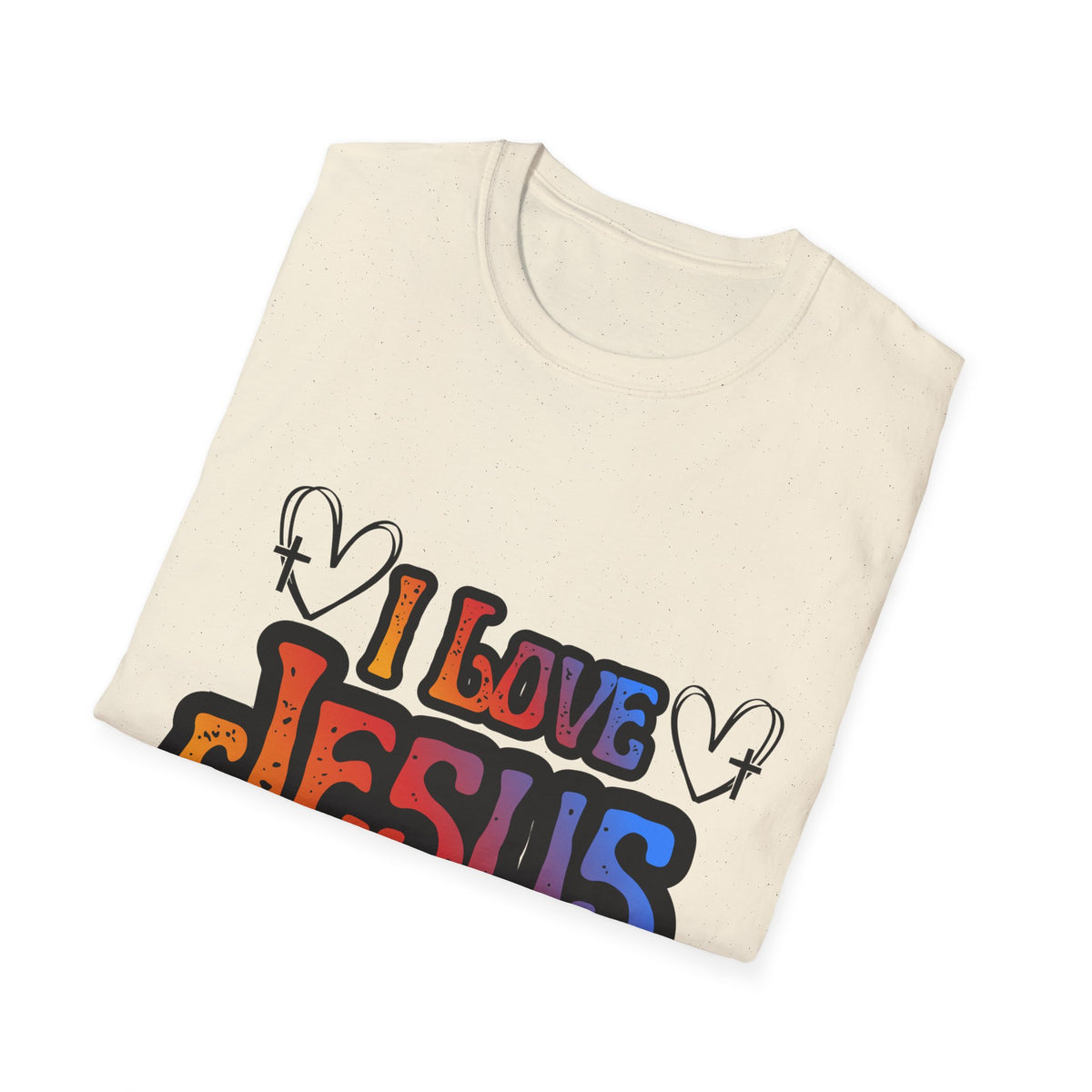 I Love Jesus Shirt, Saved By Grace Colorful Christian Tee