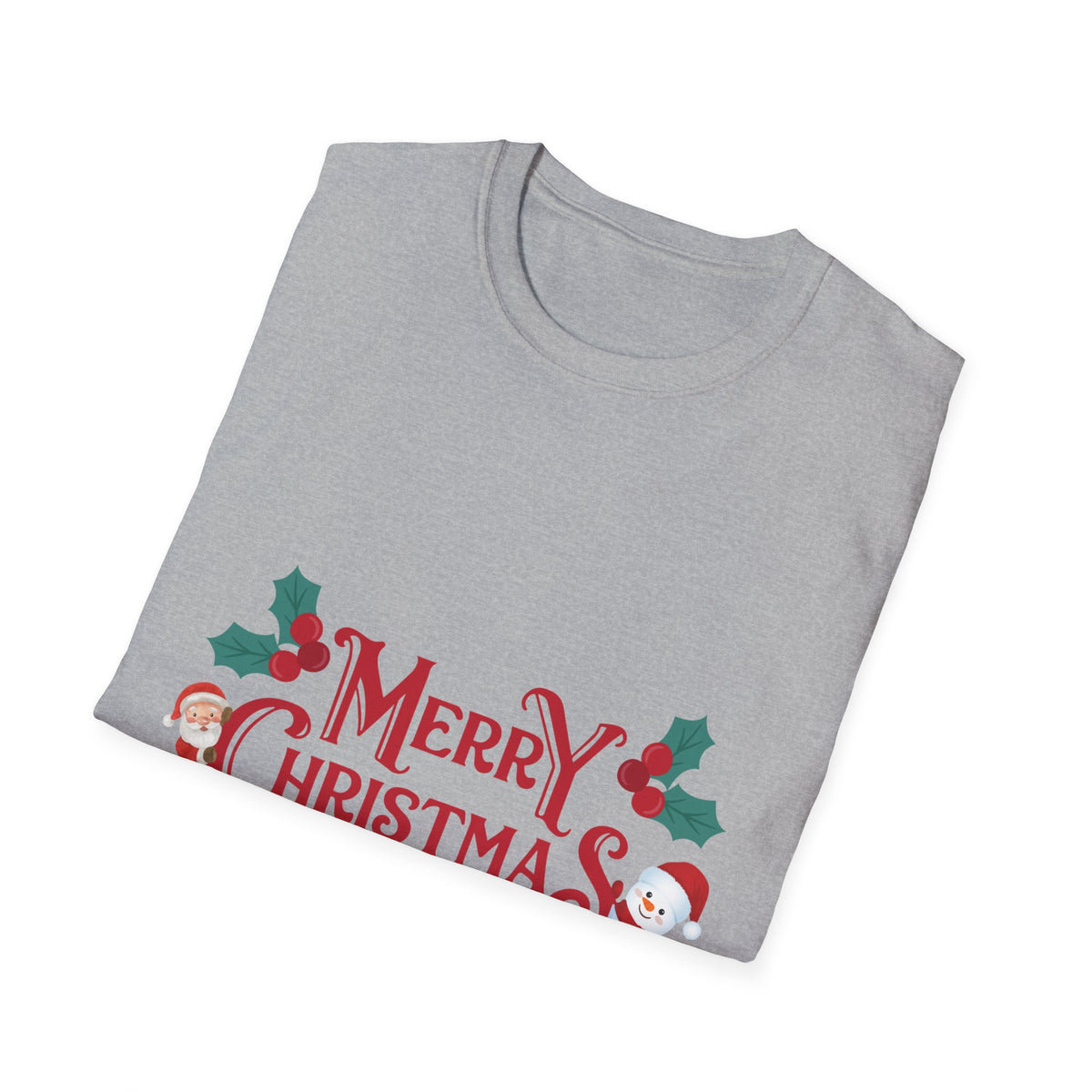 Merry Christmas Santa and Snowman Shirt, Classic Holiday Tee