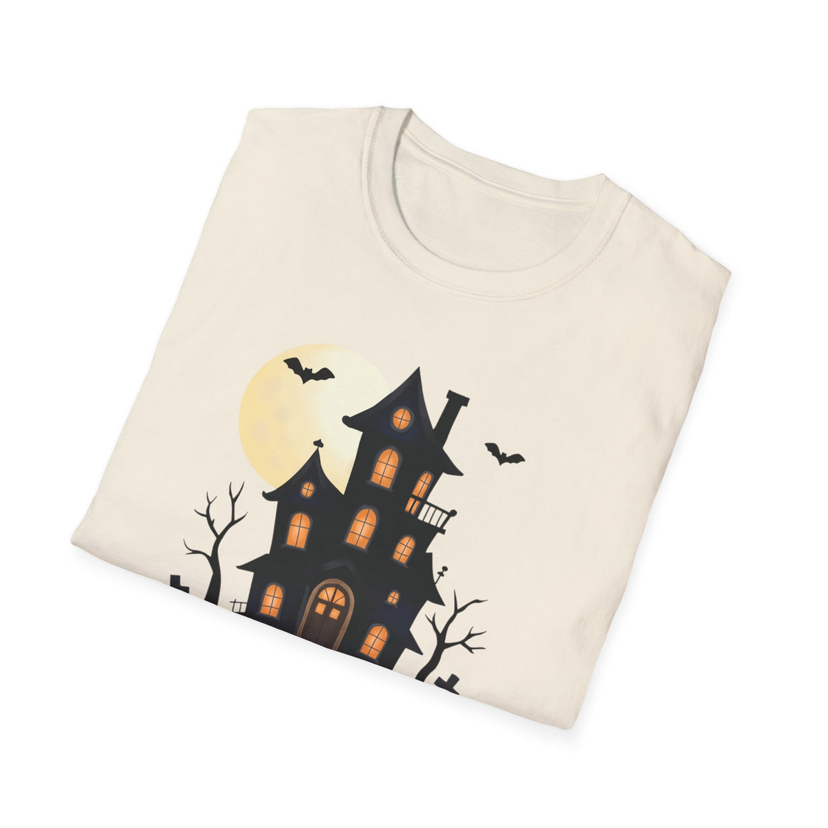 Happy Halloween Haunted House Light Colored Shirt, Spooky Full Moon Halloween
