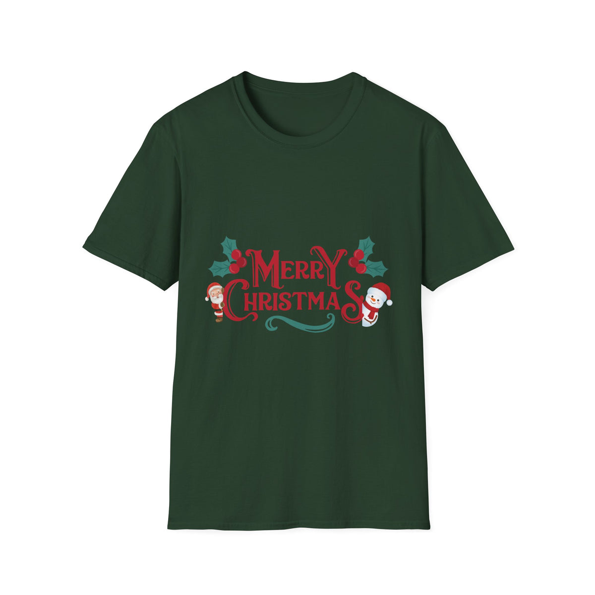Merry Christmas Santa and Snowman Shirt, Classic Holiday Tee