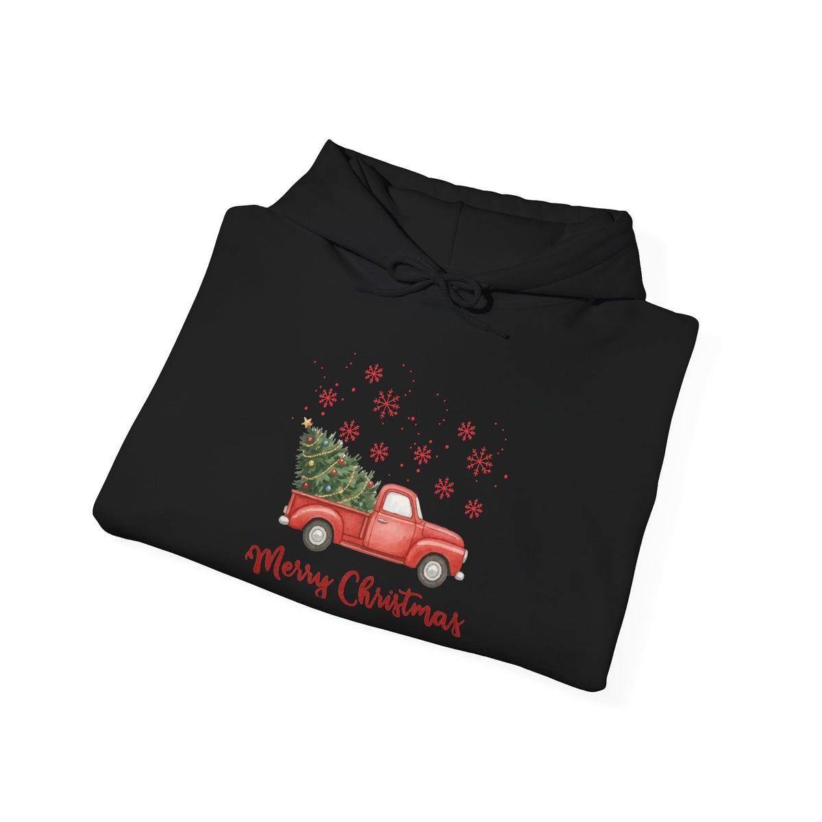 Merry Christmas Red Truck Hoodie, Vintage Christmas Tree Truck Sweatshirt