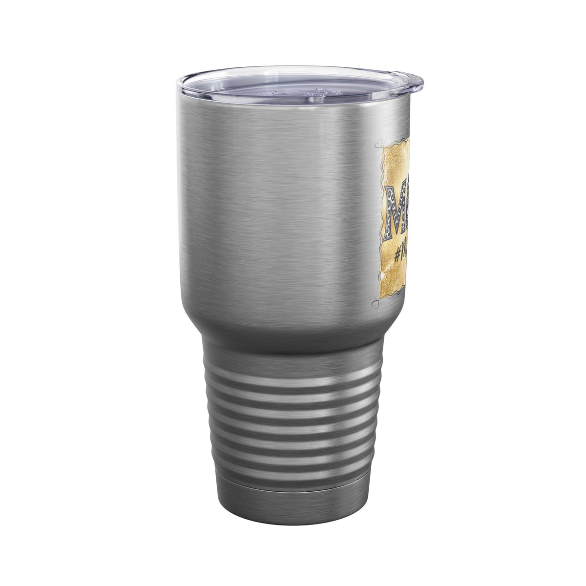 Mom Life Messy Bun 30oz Tumbler, Gold Leopard Mom Cup