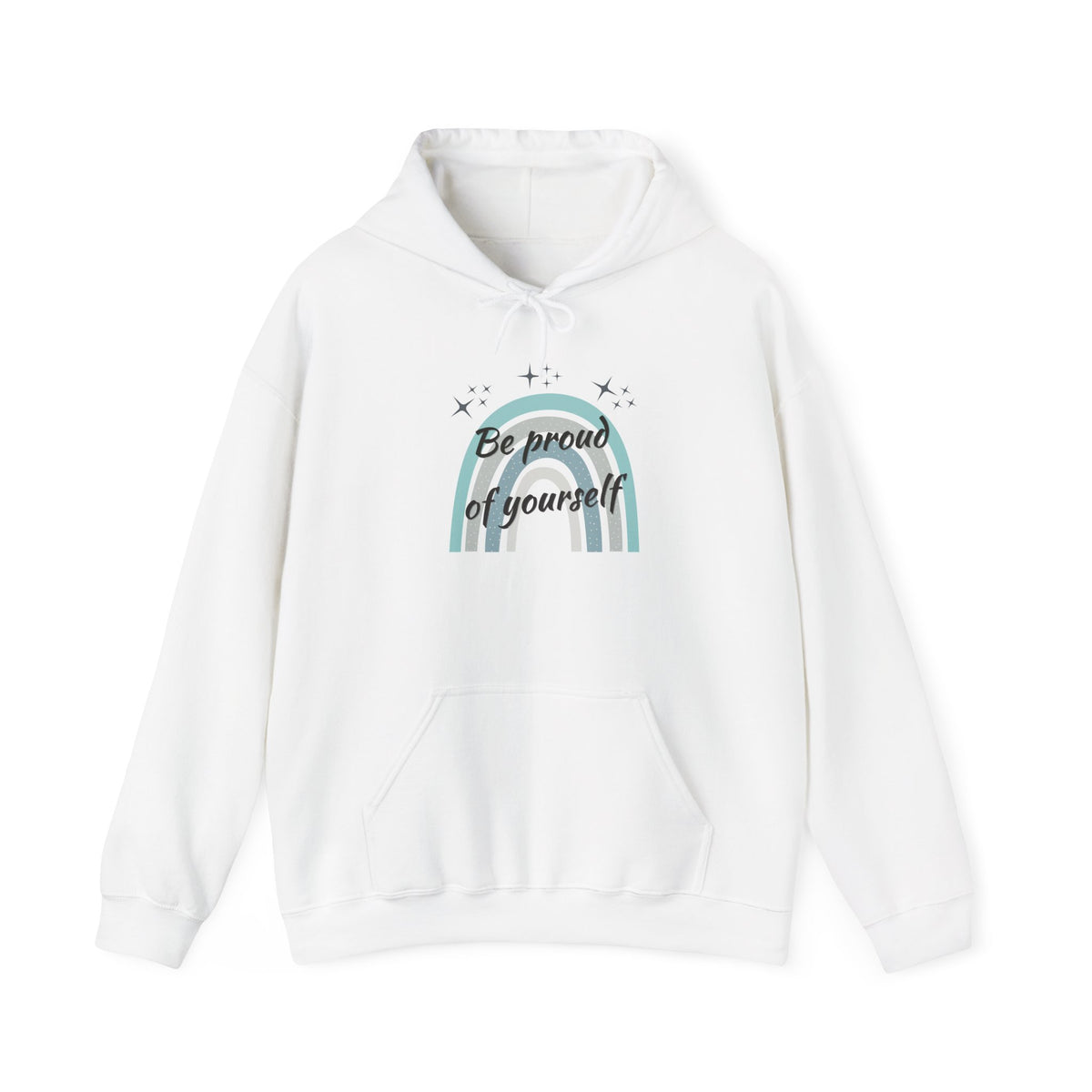Be Proud of Yourself Hoodie, Boho Rainbow Positive Sweatshirt