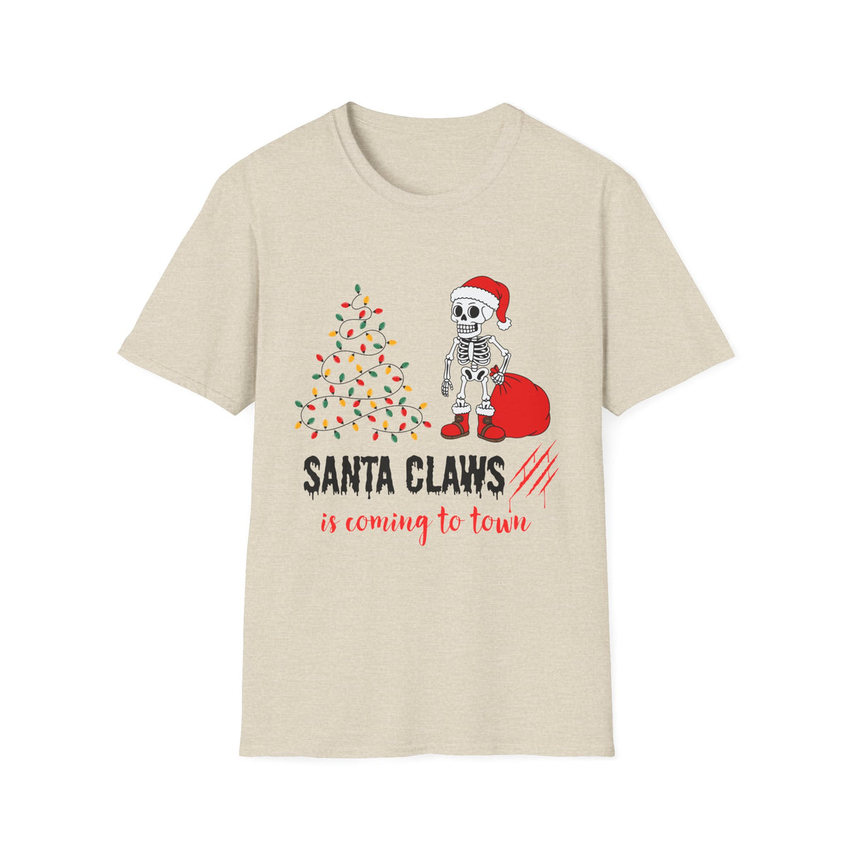 Santa Claws Is Coming to Town Shirt, Funny Skeleton Christmas Tee