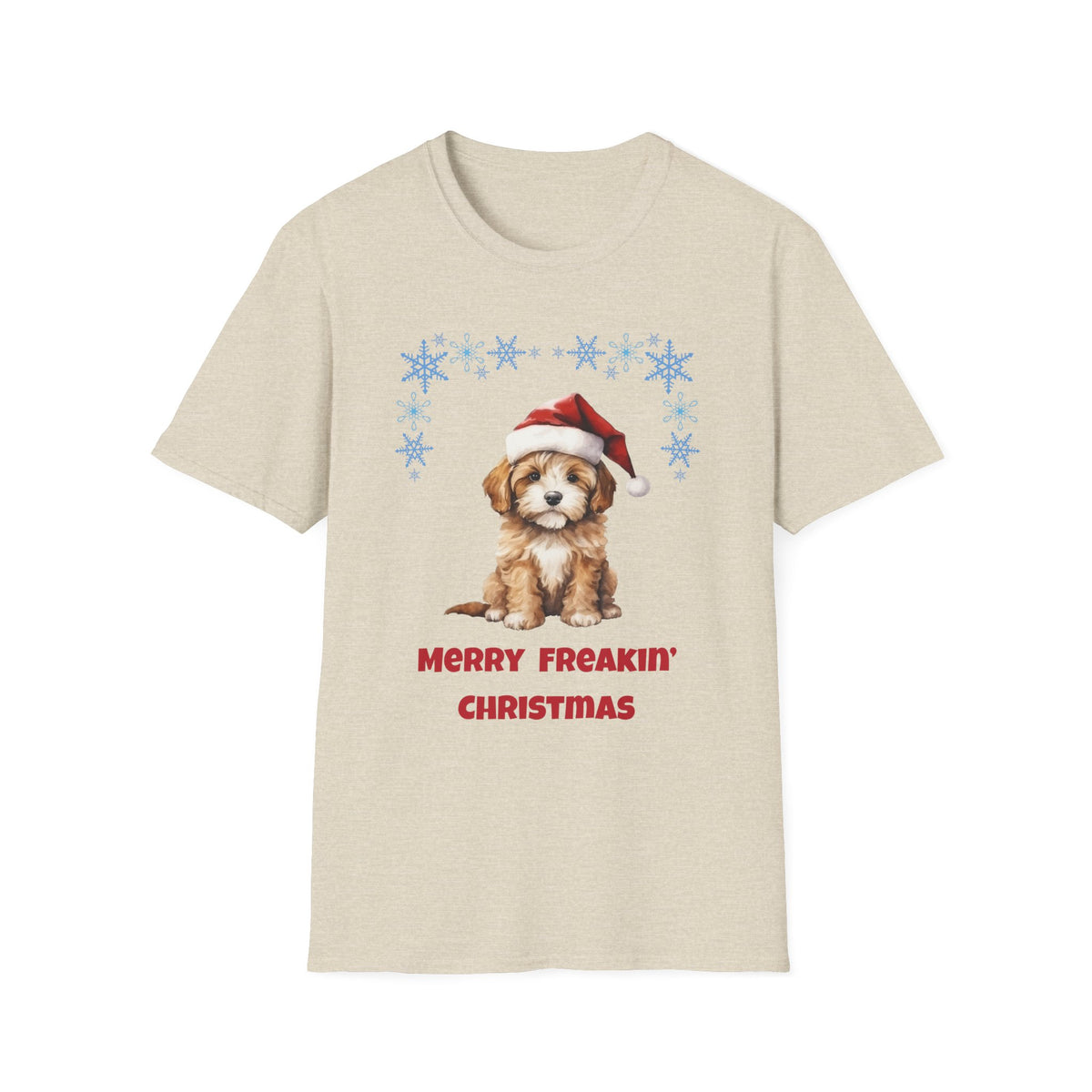 Merry Freakin' Christmas Snowflake Puppy Shirt, Cute Dog Christmas Tee