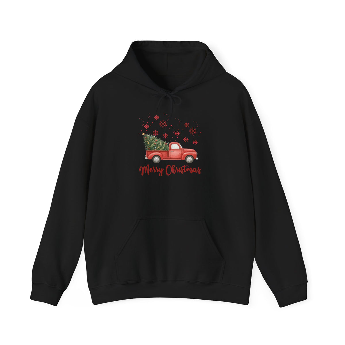 Merry Christmas Red Truck Hoodie, Vintage Christmas Tree Truck Sweatshirt