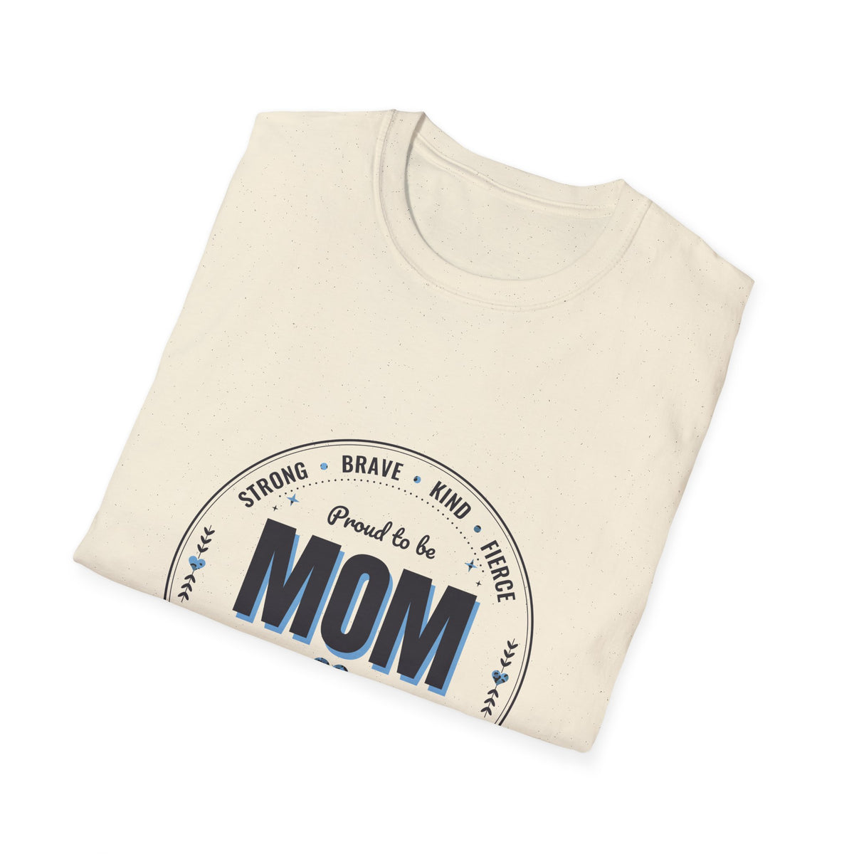 Proud to Be MOM Blue Leopard Light Colored Shirt, Mom Badge Tee