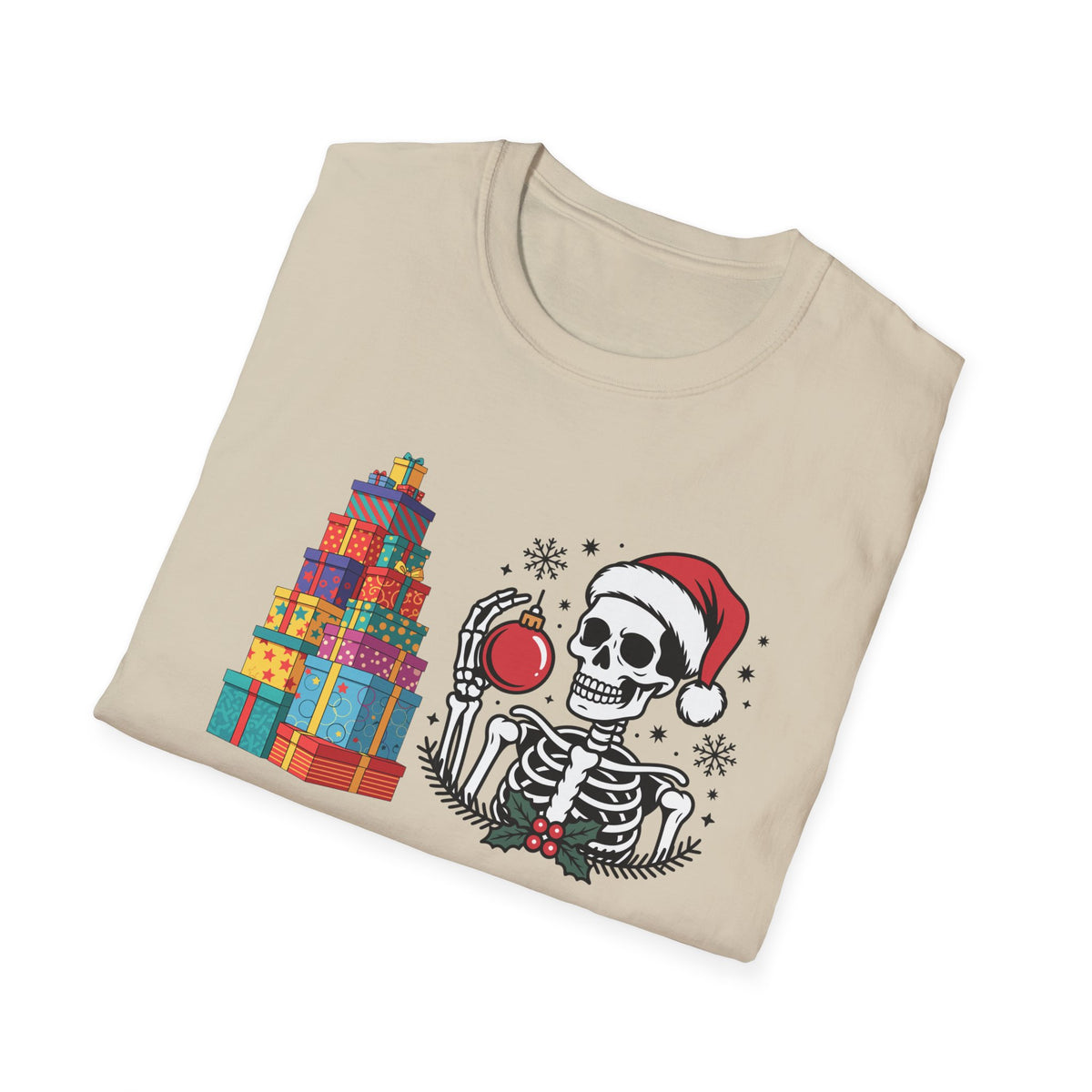 Dead Tired of Christmas Shopping Shirt, Funny Skeleton Holiday Tee