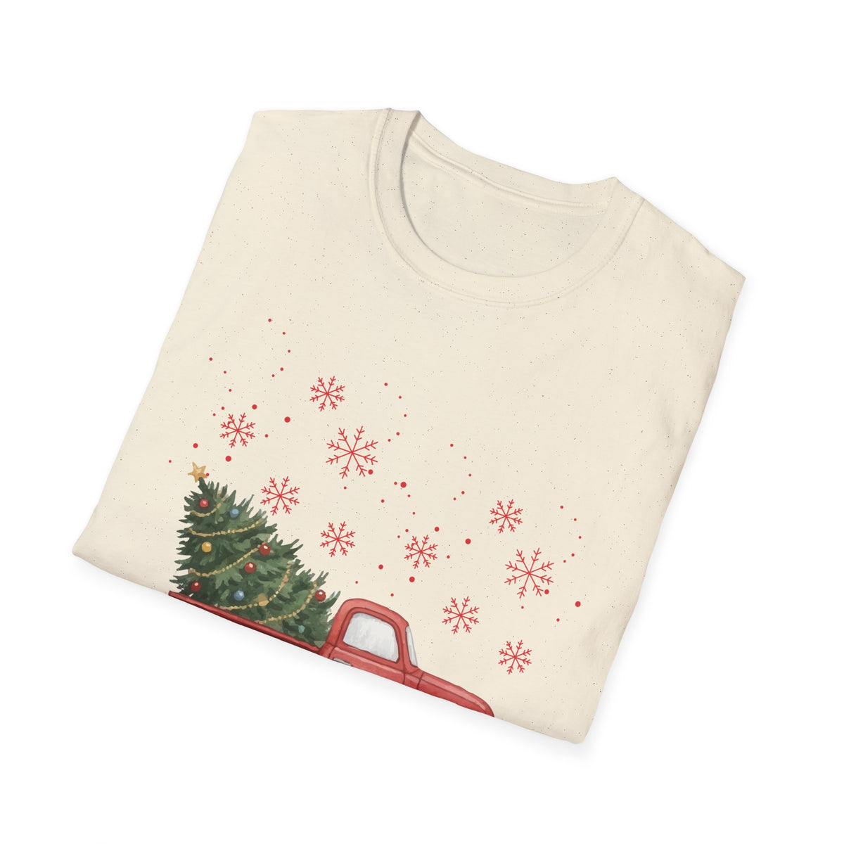 Merry Christmas Red Truck Shirt, Vintage Christmas Tree Truck Tee •