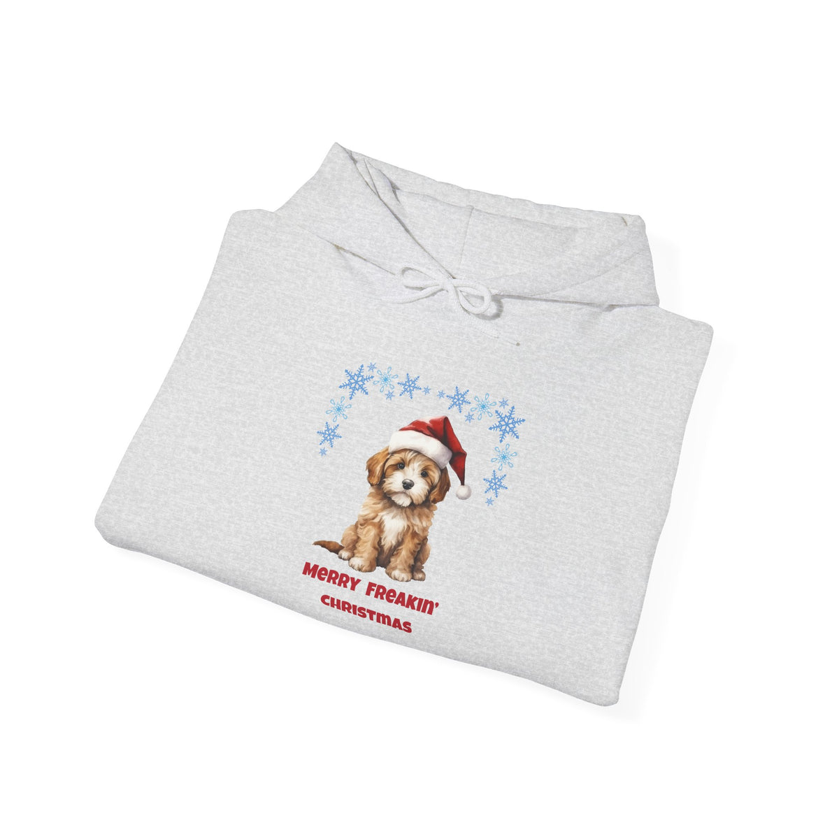 Merry Freakin' Christmas Snowflake Puppy Hoodie, Cute Dog Christmas Sweatshirt