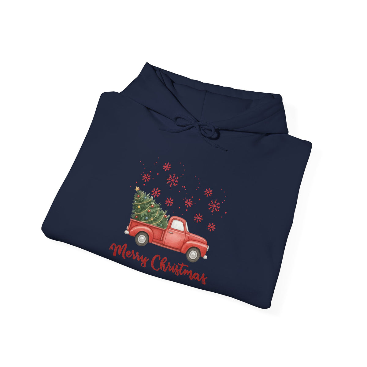 Merry Christmas Red Truck Hoodie, Vintage Christmas Tree Truck Sweatshirt