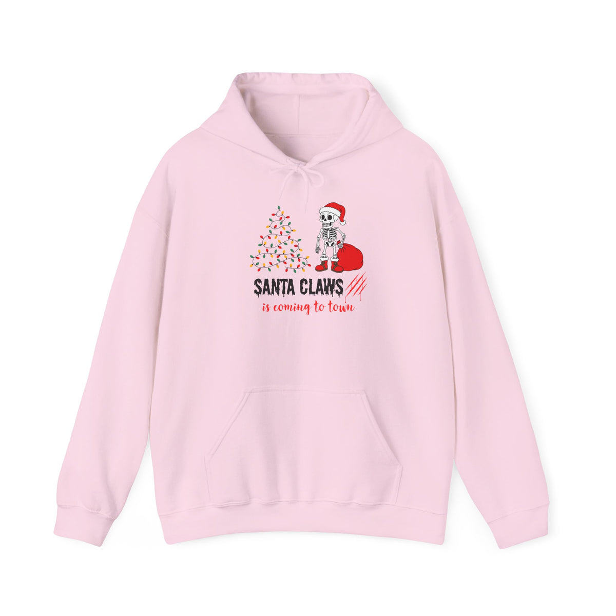 Santa Claws Is Coming to Town Hoodie, Spooky Skeleton Christmas Sweatshirt