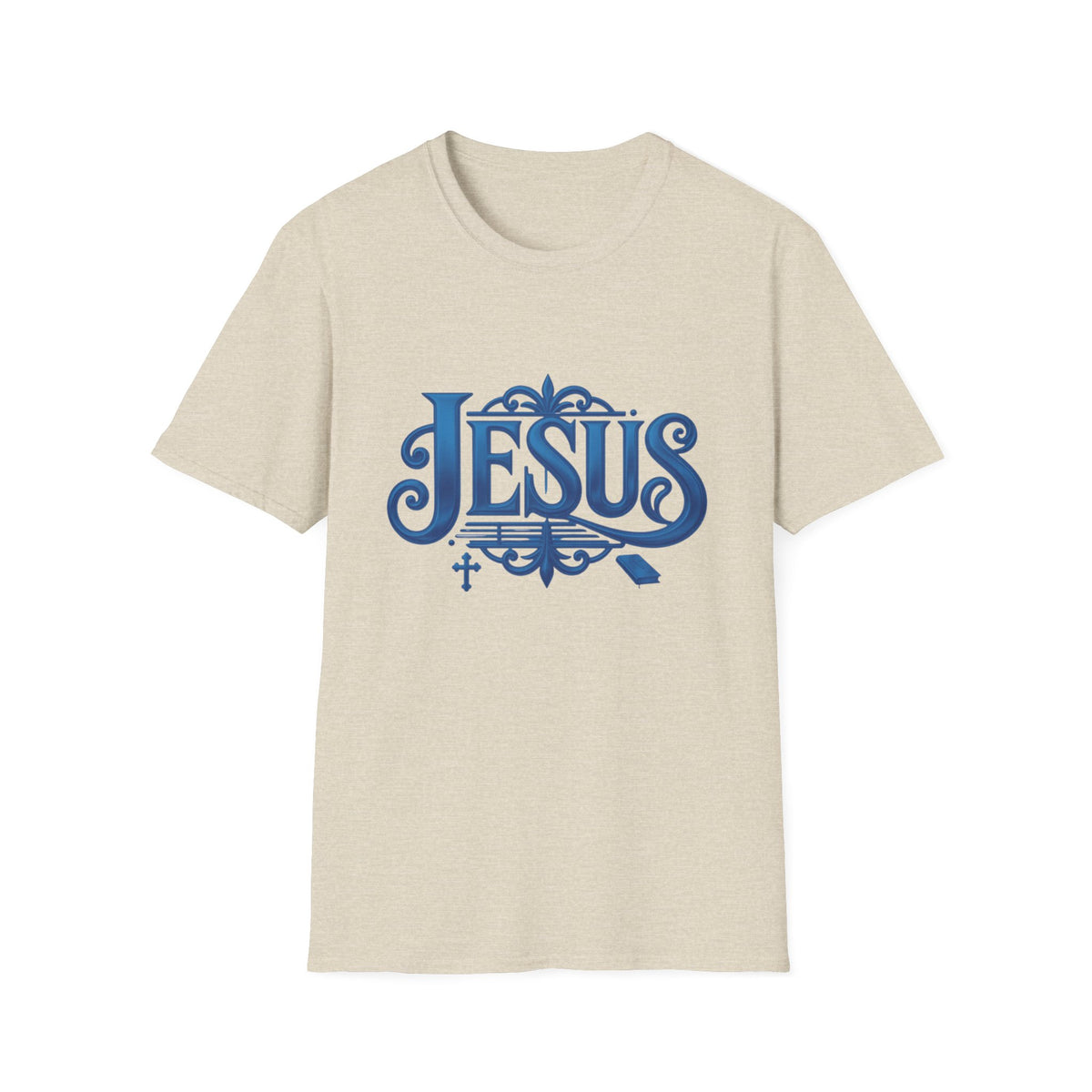 Jesus Blue Scroll Shirt, Christian Faith Tee