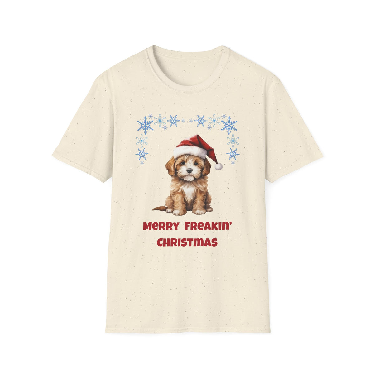 Merry Freakin' Christmas Snowflake Puppy Shirt, Cute Dog Christmas Tee