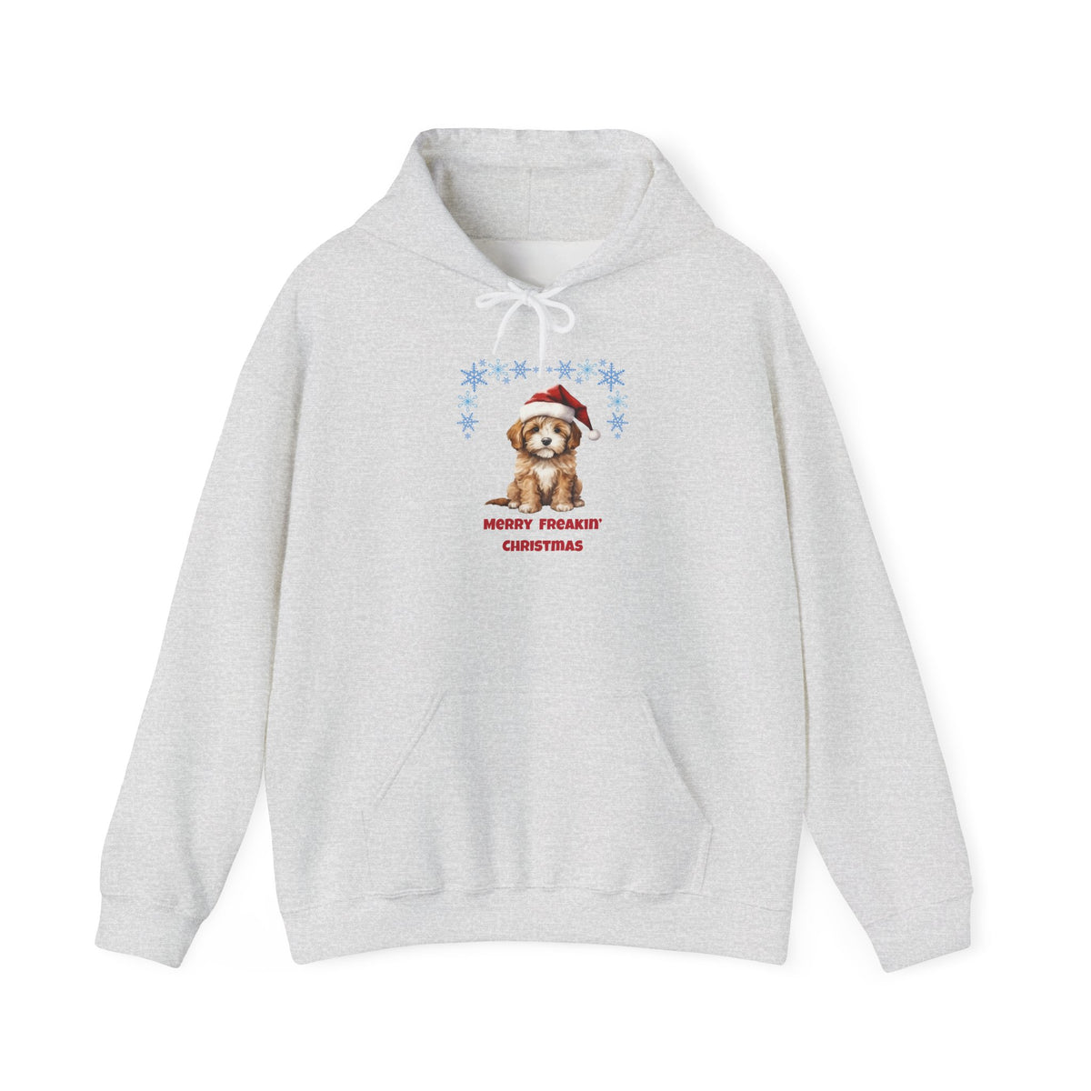 Merry Freakin' Christmas Snowflake Puppy Hoodie, Cute Dog Christmas Sweatshirt