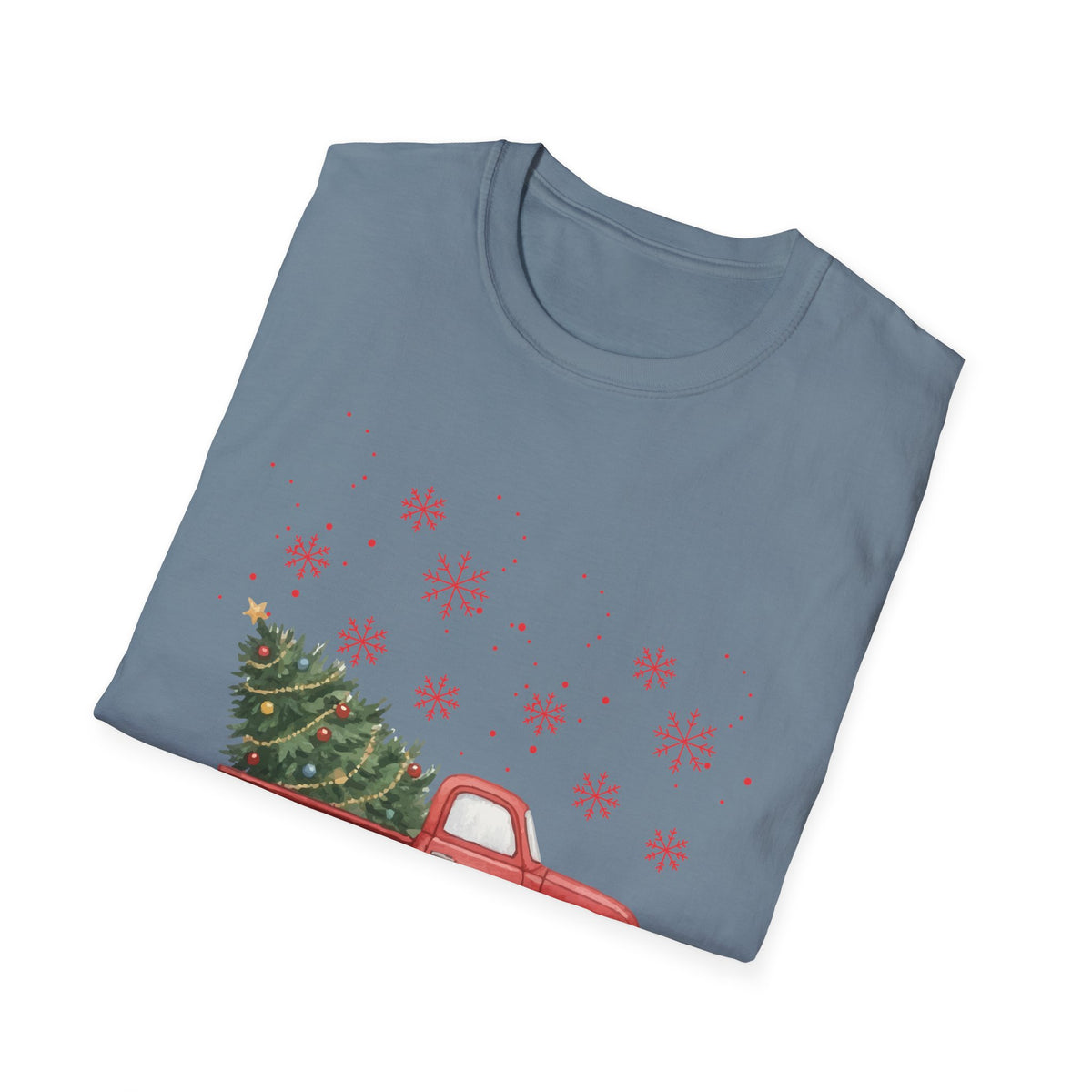 Merry Christmas Red Truck Shirt, Vintage Christmas Tree Truck Tee •
