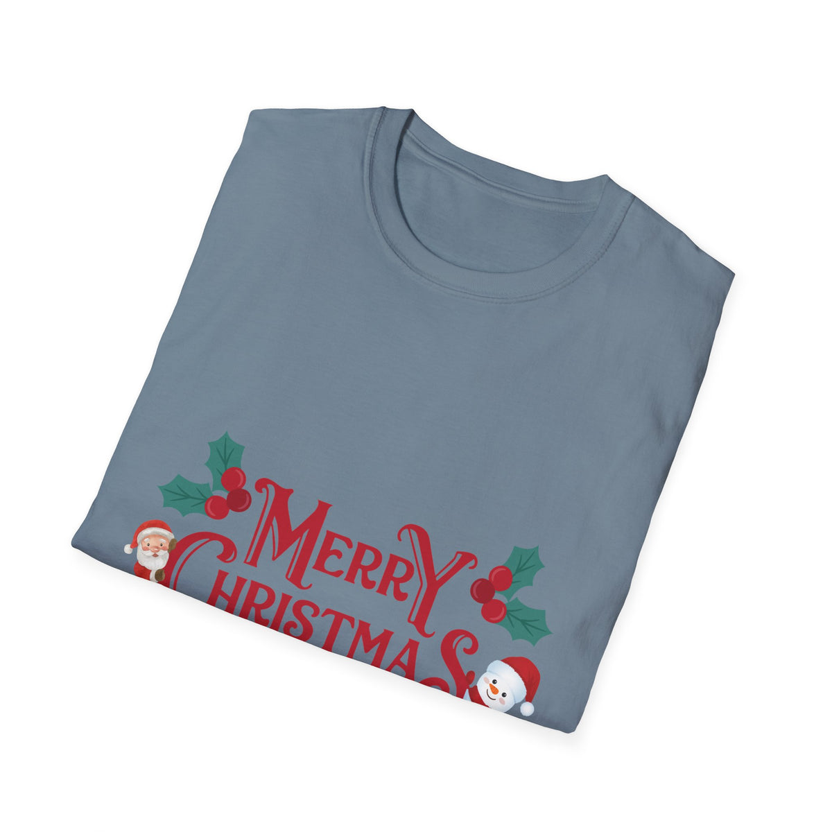 Merry Christmas Santa and Snowman Shirt, Classic Holiday Tee