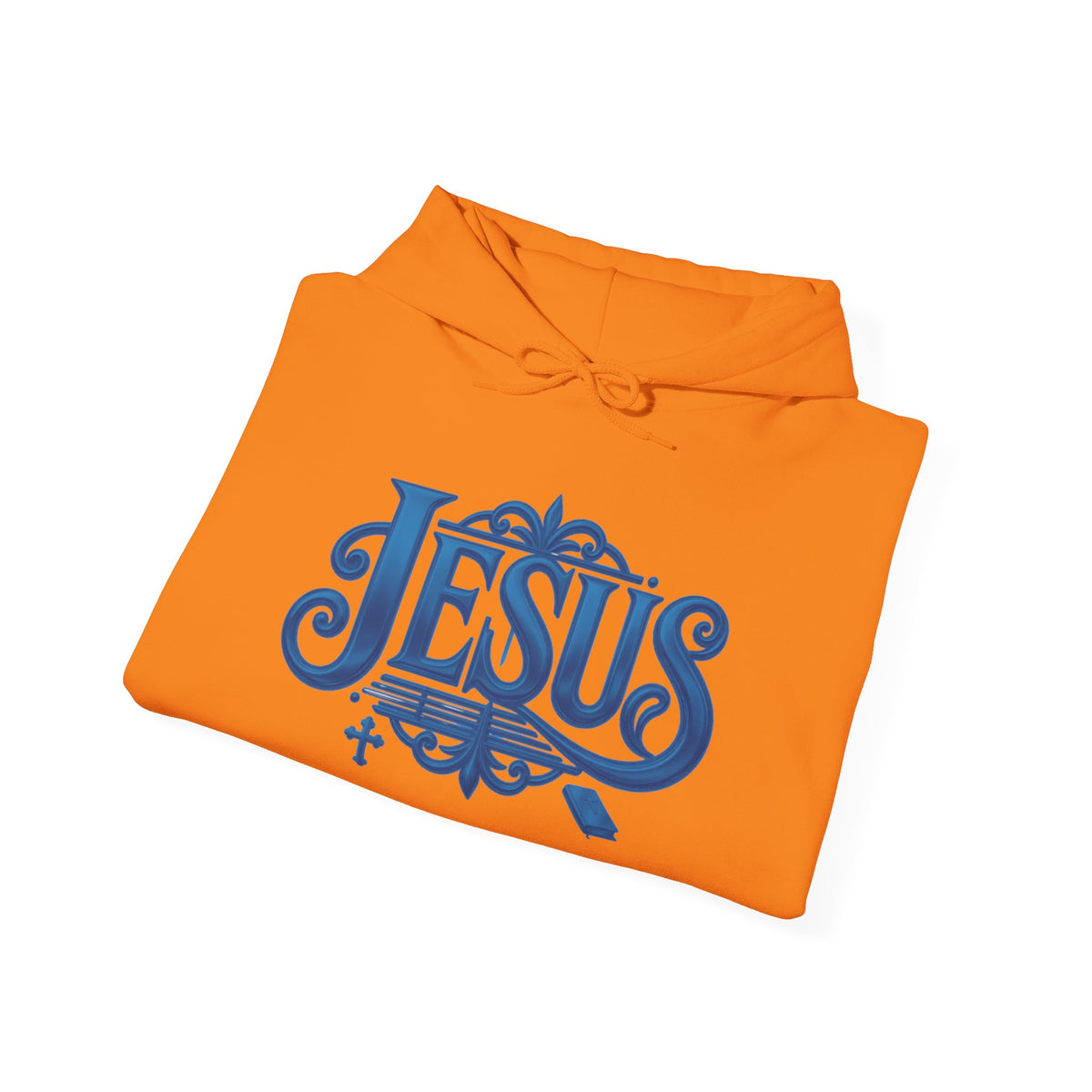 Jesus Blue Scroll Hoodie, Christian Faith Sweatshirt