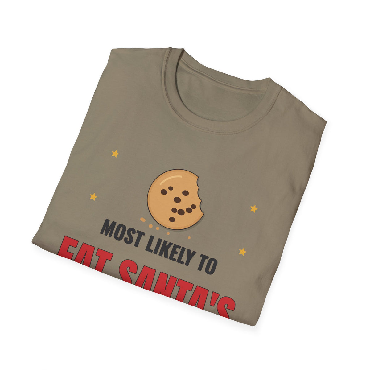 Most Likely to Eat Santa's Cookies Light Colored Shirt, Funny Family Christmas Tee