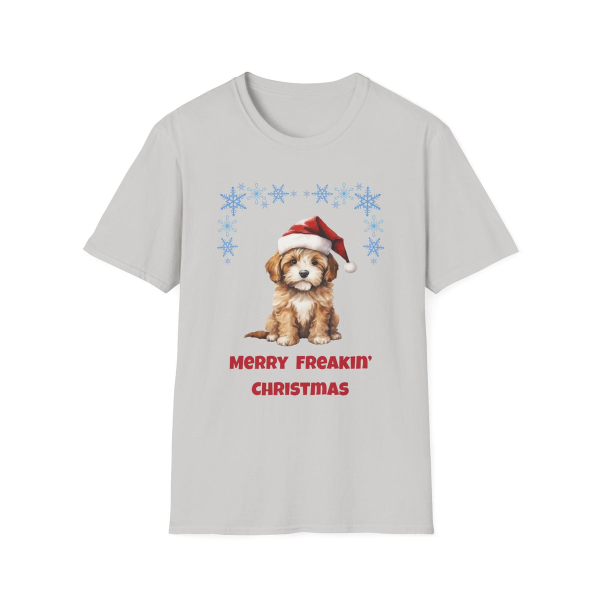 Merry Freakin' Christmas Snowflake Puppy Shirt, Cute Dog Christmas Tee