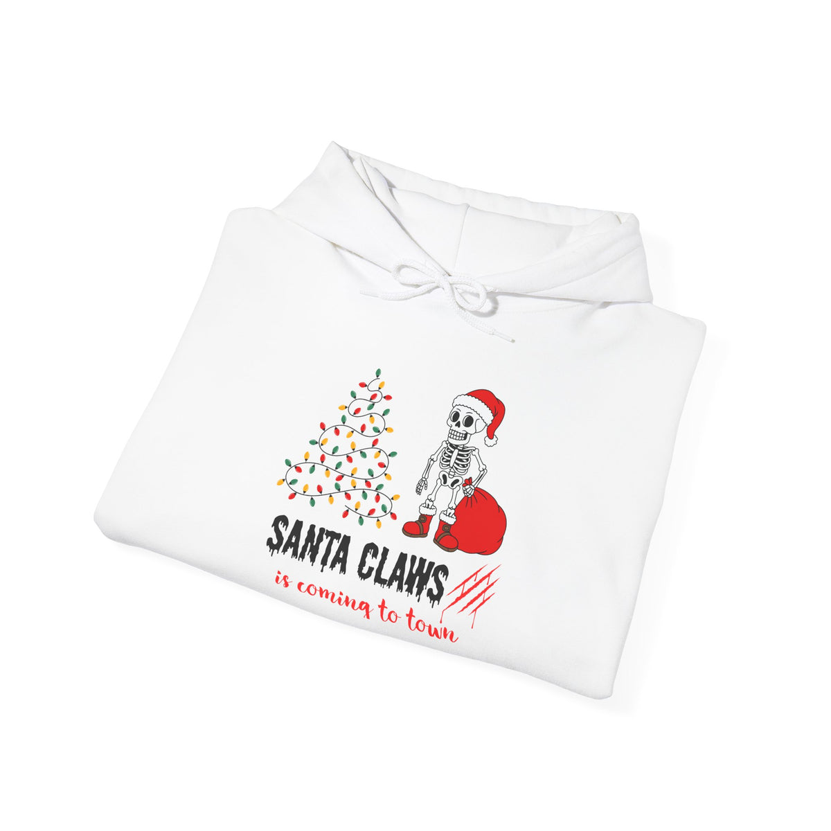 Santa Claws Is Coming to Town Hoodie, Spooky Skeleton Christmas Sweatshirt