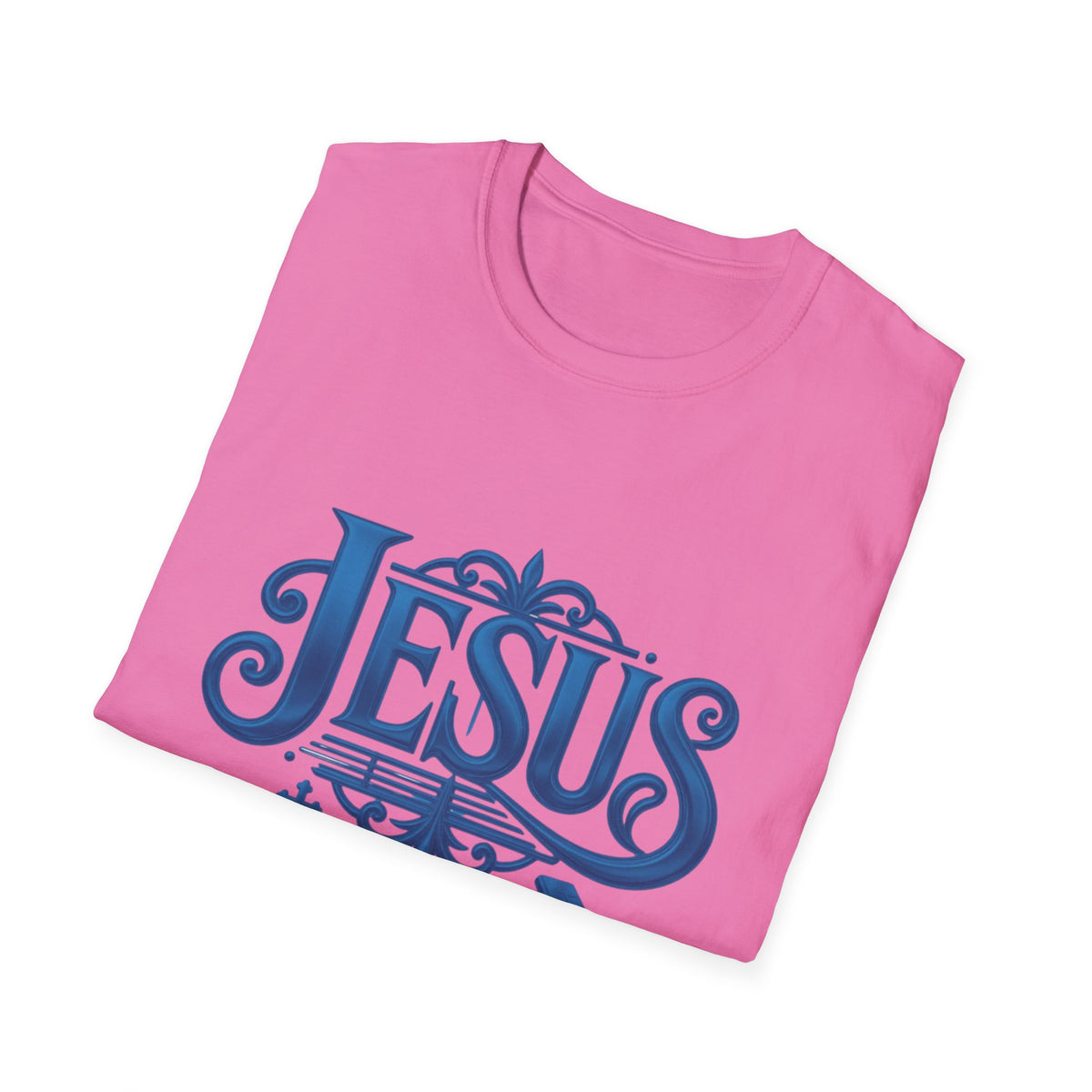 Jesus Blue Scroll Shirt, Christian Faith Tee