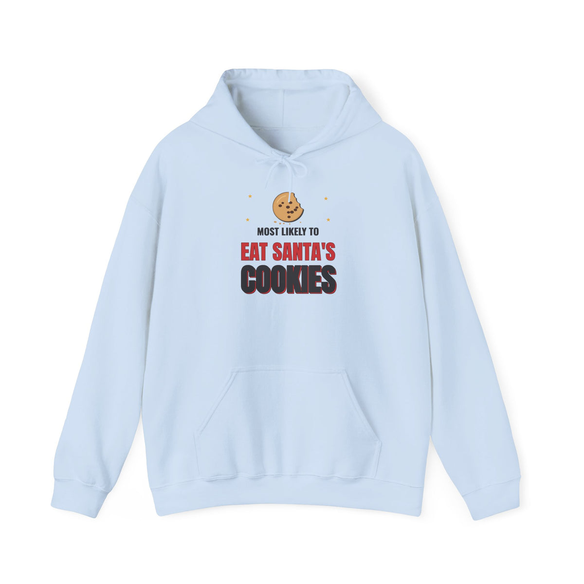 Most Likely to Eat Santa's Cookies Light Colored Hoodie, Funny Family Christmas Sweatshirt