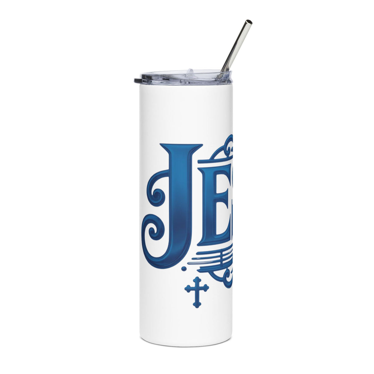 Jesus Blue Scroll 20oz Tumbler, Christian Faith Cup