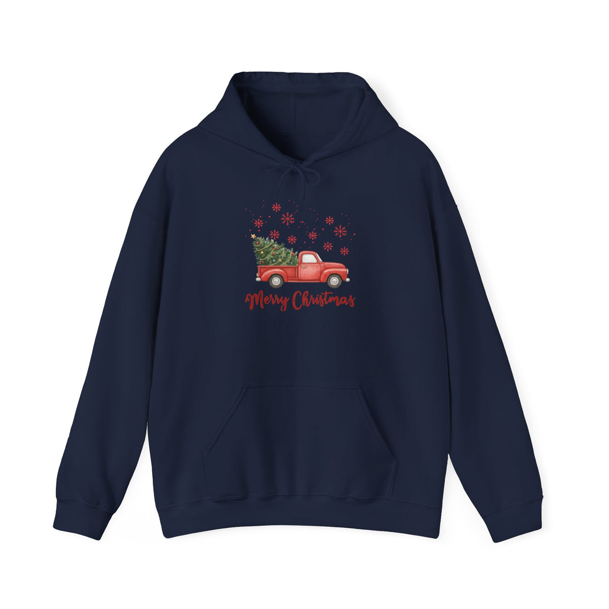 Merry Christmas Red Truck Hoodie, Vintage Christmas Tree Truck Sweatshirt