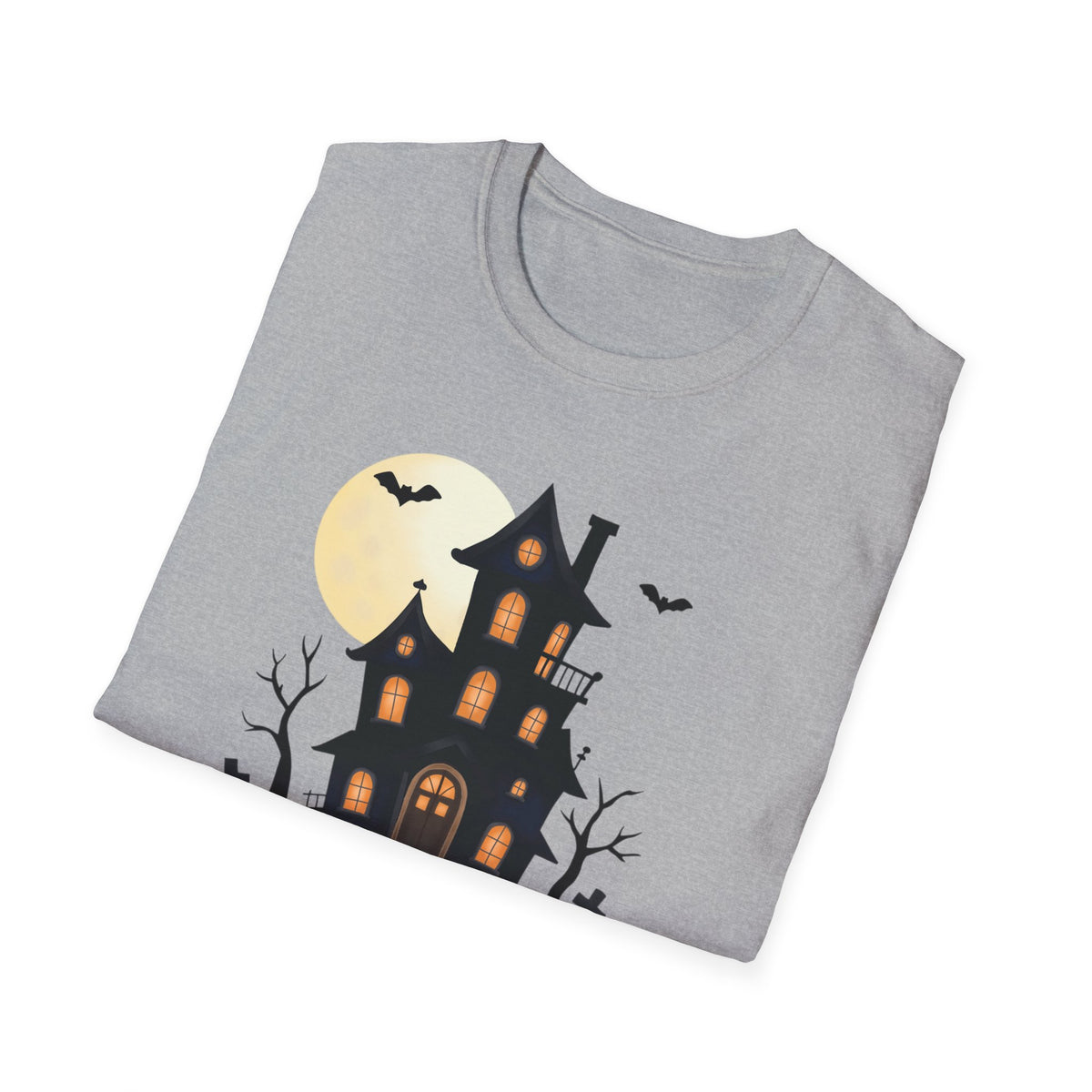 Happy Halloween Haunted House Light Colored Shirt, Spooky Full Moon Halloween