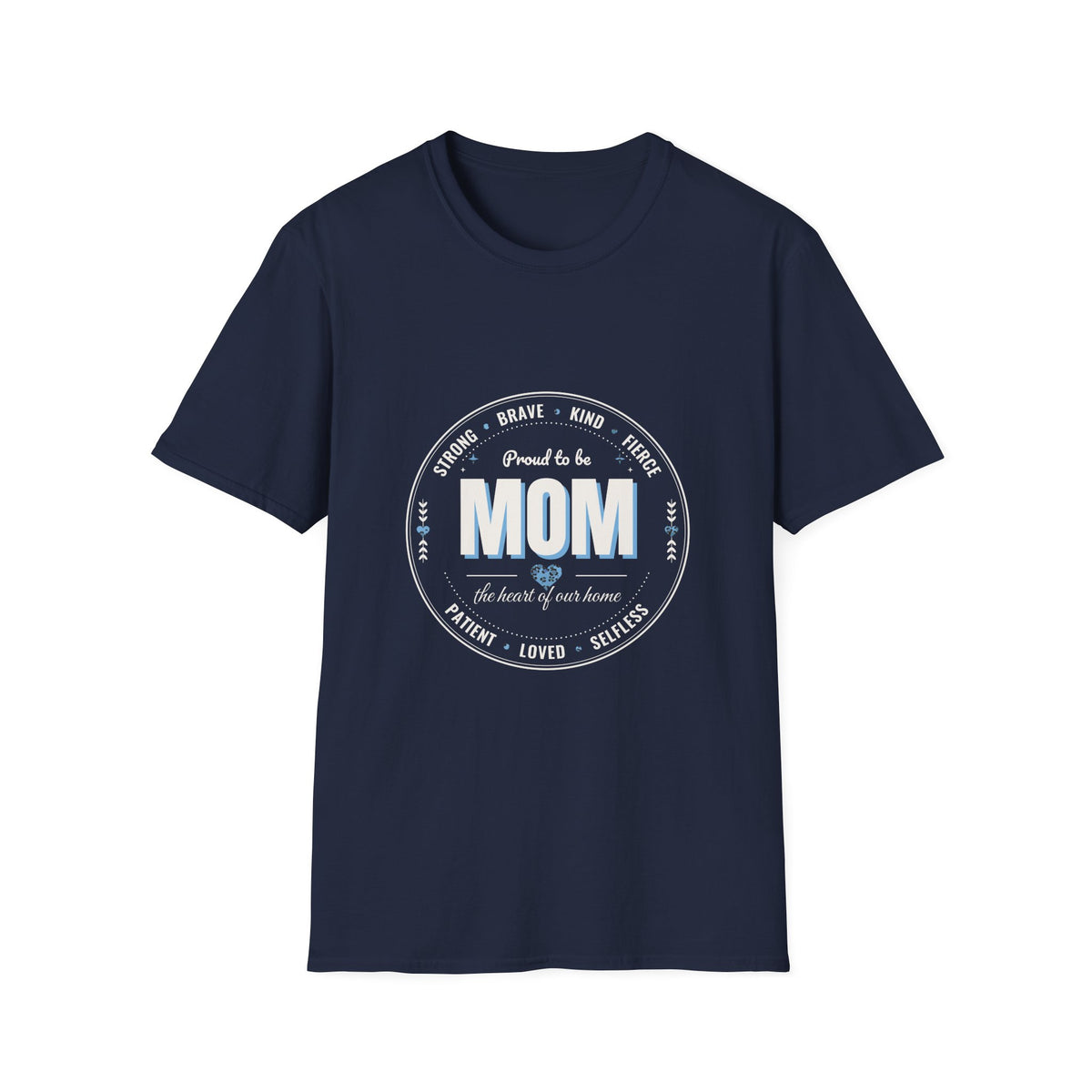 Proud to Be MOM Blue Leopard Dark Colored Shirt, Mom Badge Tee, Great Gift for Mom