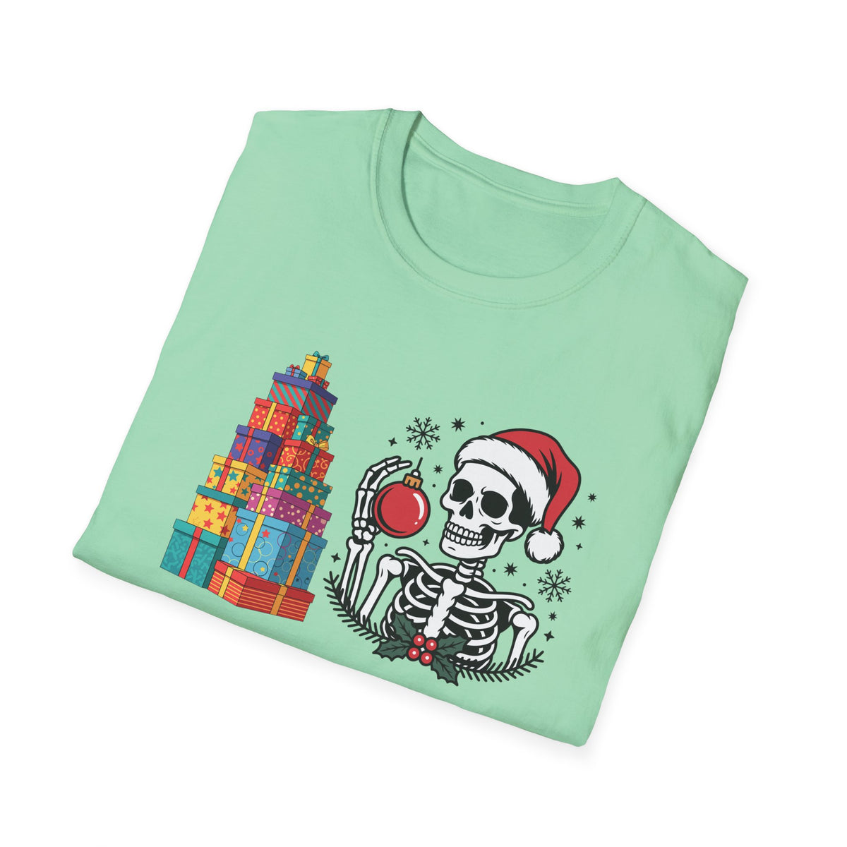 Dead Tired of Christmas Shopping Shirt, Funny Skeleton Holiday Tee