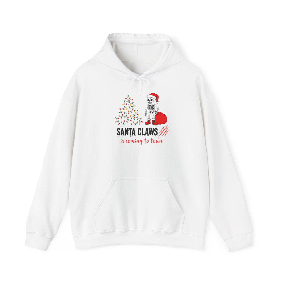 Santa Claws Is Coming to Town Hoodie, Spooky Skeleton Christmas Sweatshirt