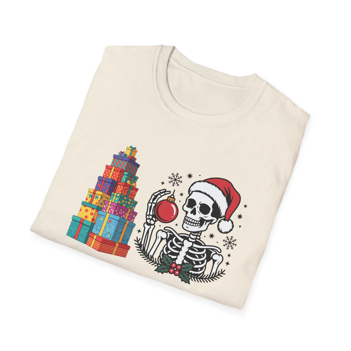 Dead Tired of Christmas Shopping Shirt, Funny Skeleton Holiday Tee