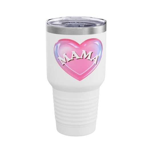 Mama Pink Heart Tumbler, Cute Mom Travel Cup