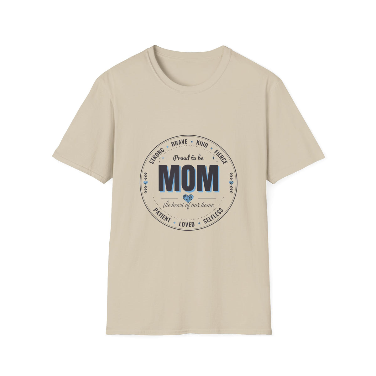 Proud to Be MOM Blue Leopard Light Colored Shirt, Mom Badge Tee