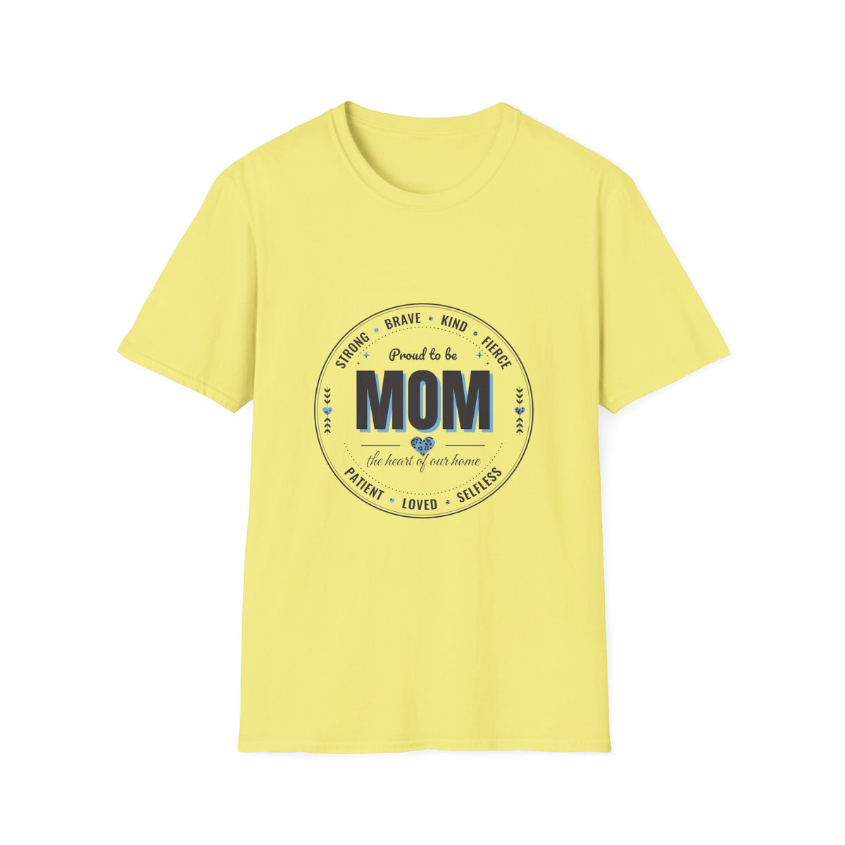Proud to Be MOM Blue Leopard Light Colored Shirt, Mom Badge Tee