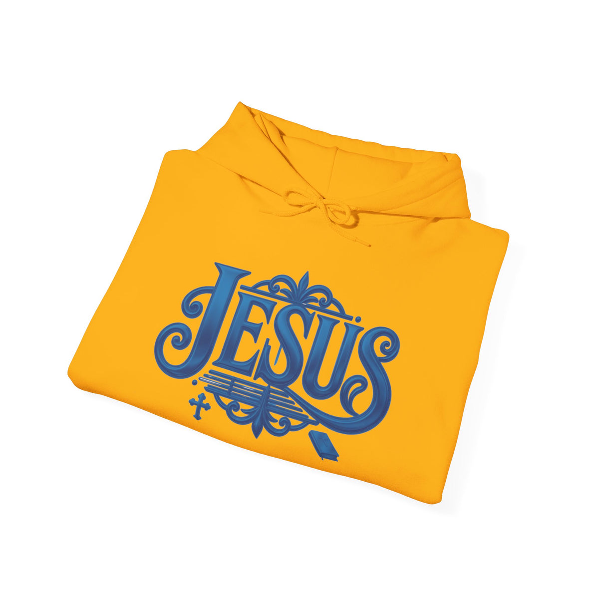 Jesus Blue Scroll Hoodie, Christian Faith Sweatshirt